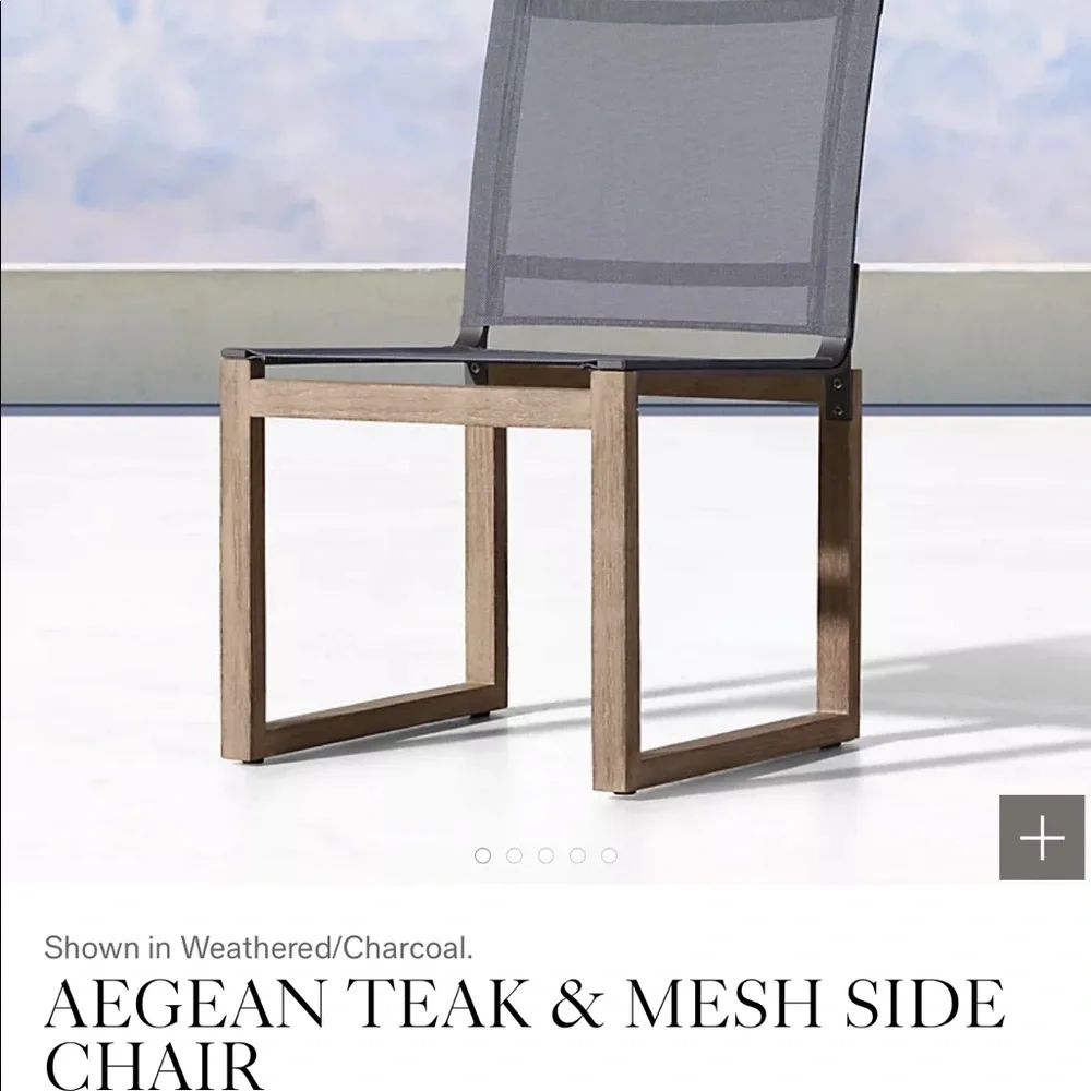 RH Aegean Teak Side Chair Cover Grey